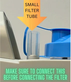 Small Filter tube connected to the top of the suction machine